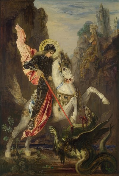 Szent György és a sárkány. 1889-90 alkotó: Gustave Moreau