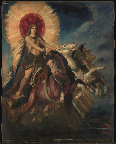 Apolló vagy Phoebus-Apolló szekere (olaj, panel) alkotó: Gustave Moreau