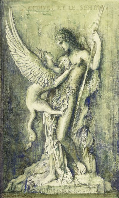 Oidipusz és a Szfinx; Oidip és Szfinx, alkotó: Gustave Moreau