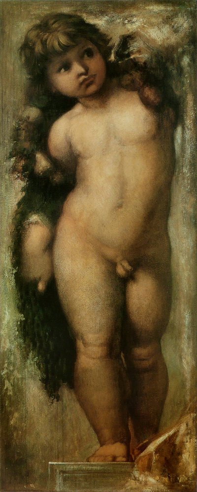Putto Raffaello után. Raffaello Puttójának másolata a római Szent Lukács Akadémiáról. alkotó: Gustave Moreau