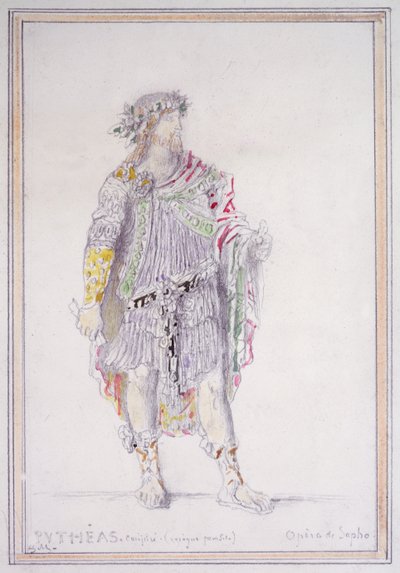Pythéas, összeesküvő és részeg parazita, karakter az Opèra de Sapho-ból (ceruza akvarellel és gouache-val papíron) alkotó: Gustave Moreau