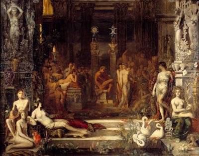 Thespius Thespios király leányainak ötven lánya volt, akiket egyesíteni akart Héraklészszel (Herkulesszal), aki a középpontban volt képviselő, hogy mindannyian gyermeket szüljenek tőle. Gustave Moreau (1826-1898) festménye Dim. 2,5x2,5 m Párizs, Gustave Mo alkotó: Gustave Moreau