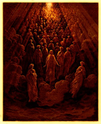 The Angels in the Planet Mercury, illusztráció a Dore Galériából, megjelent 1890 körül (digitálisan javított kép) alkotó: Gustave after Dore