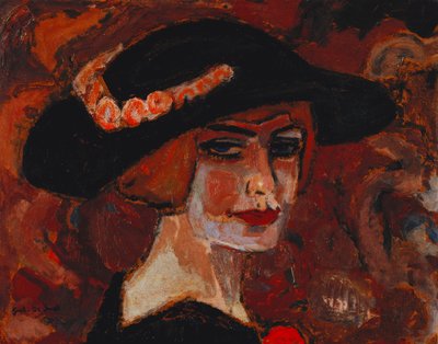fiatal nő, kalapban; Fiatal lány kalapban alkotó: Gustave de Smet