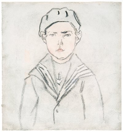 Fiú matrózruhában (színes kréta papíron) alkotó: Gwen John