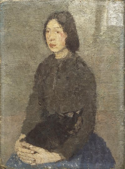 Lány macskával az ölében, alkotó: Gwen John
