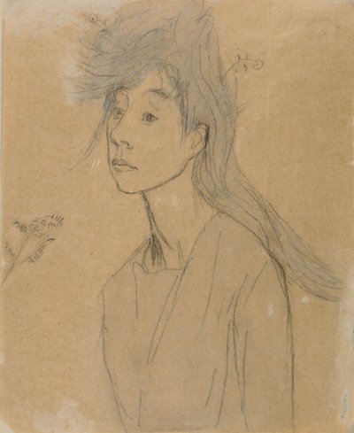 Ophelia: Portrait Imagine, 1910 körül (kréta és mosás papíron) alkotó: Gwen John