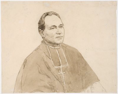 Bíboros portréja (faszén és akvarell papíron) alkotó: Gwen John
