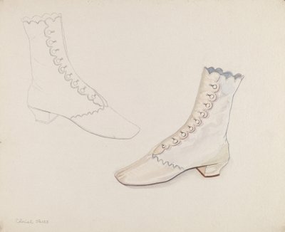 Quaker esküvői cipők, c. 1936. alkotó: Gwyneth King