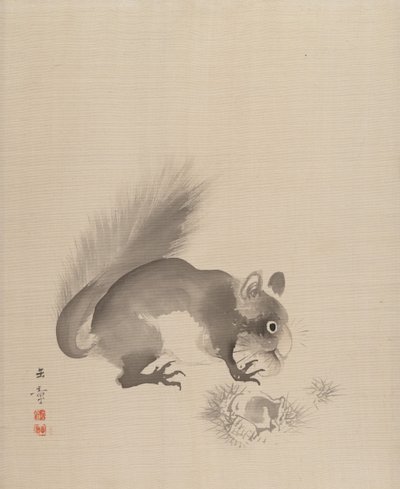 Gesztenyét evő mókus, 1887-92. alkotó: Gyokusho Kawabata