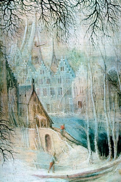 „Téli táj favágóval”, Részlet, c1606-1656 alkotó: Gysbrecht Leytens