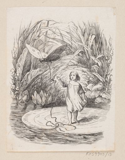 Illusztráció a "Tommelise"-hoz H.C. Andersen, "Tündérmesék és történetek", 1. kötet alkotó: H.P. Hansen