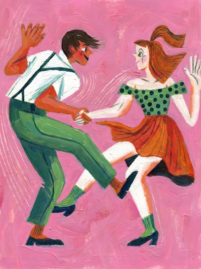 Swing-táncos pár alkotó: HUGO