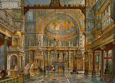 "A régi Szent Péter-templom helyreállítása, Róma", 1907. alkotó: HW Brewer