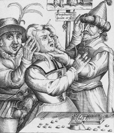 "Séták sétálnak Groot Verblydennel, Hier Salmen twyf van Lije Snyden", 17. század alkotó: HW Weydman