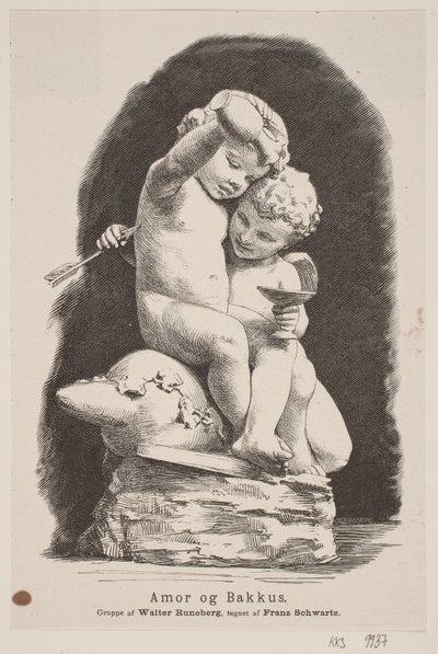 Cupido és Bacchus alkotó: H. C. Henneberg