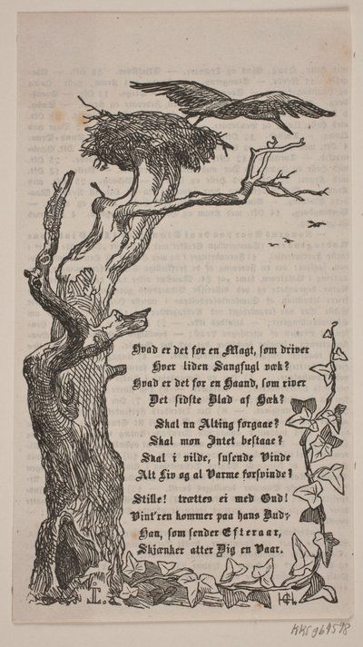 Keretezés tölgyfa gólyafészekkel alkotó: H. C. Henneberg