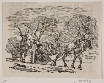 Szánkózás rénszarvasokkal alkotó: H. C. Henneberg