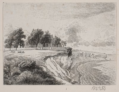 Stevns klint a Højerup templommal alkotó: H. C. Henneberg