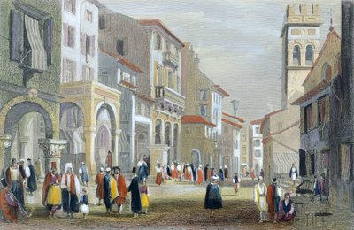 Királyi út, Korfu (színes metszet) alkotó: H. E. Allen