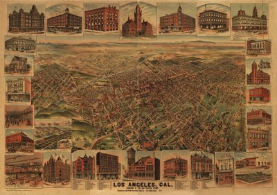 Los Angeles, Kalifornia, a város és a környék lakossága 65 000. alkotó: H.; Elliott Pu Co.; Southern California Land Co. Elliott