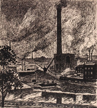 Cím nélkül (Ipari jelenet) alkotó: H. Lyman Sayen