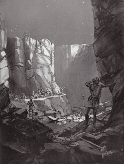 Az athéni katasztrófák Szicíliában, Kr. e. 413 (litográfia) alkotó: H. M. (after) Burton