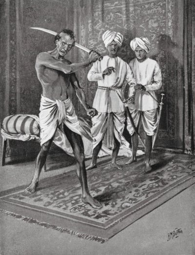 Malik Naib Kafur utolsó felvonása, Kr. u. 1316 (litó) alkotó: H. M. (after) Burton