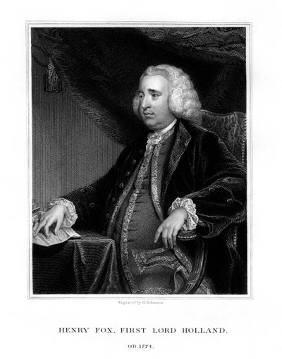 Henry Fox, Holland 1. báró, Whig államférfi, 1832. alkotó: H. Robinson