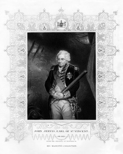 John Jervis, St Vincent 1. grófja, a Királyi Haditengerészet admirálisa, 19. század. alkotó: H. Robinson