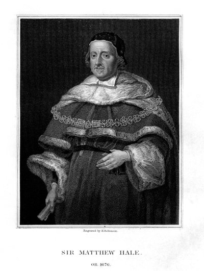 Sir Matthew Hale, Anglia főbírója, 1829. alkotó: H. Robinson