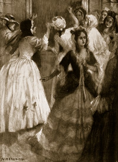 Hölgyek, akik a Lordok Házába való belépésért sürgetik, 1758, illusztráció a Hutchinsons Story of the British Nation című filmből, 1923 körül alkotó: H. Tenison
