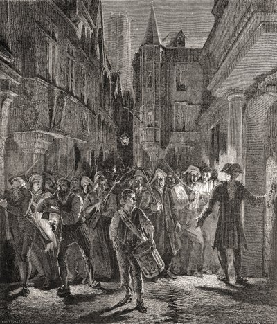 A nép által őrzött Párizs, Pannemaker-Ligny metszet (metszet) alkotó: H. de la (after) Charlerie