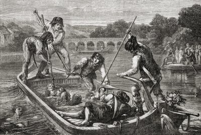 A Loire-ba fulladás a rémuralom idején alkotó: H. de la (after) Charlerie