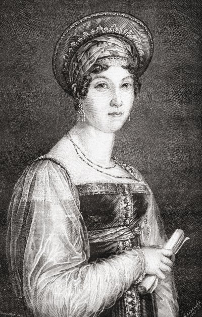 Mademoiselle Mars, La Plante metszete, Louis Blanc (1811-82) "Histoire de la Revolution Francaise" című művéből alkotó: H. de la Charlerie