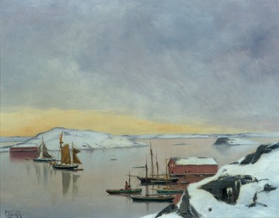 Hajók a kikötőben alkotó: Haakon Kaulum