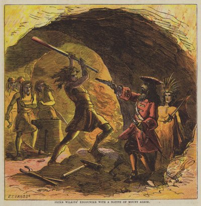 Peter Wilkins találkozása az Alkoe-hegy szülöttével (színes litó) alkotó: after Hablot Knight Browne
