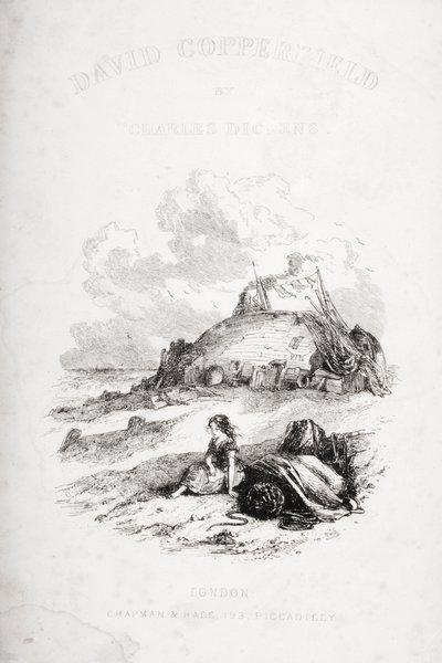 Címoldal-illusztráció Charles Dickens (1812-70) „David Copperfield” című művéből, amely először 1850-ben jelent meg (litho) alkotó: Hablot Knight Browne