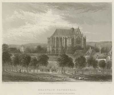Beauvais katedrális, a távolban a Szent Etienne-templommal alkotó: Hablot Knight Browne