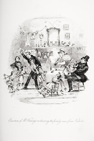 Mr. Kenwigs érzelmei Nicholas családi hírének hallatán, Charles Dickens (1812-70) 