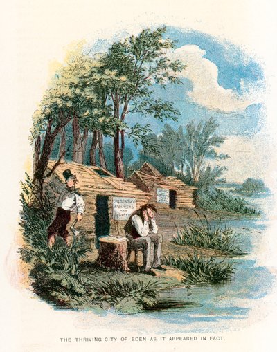 Illusztráció Martin Chuzzlewit számára alkotó: Hablot Knight Browne