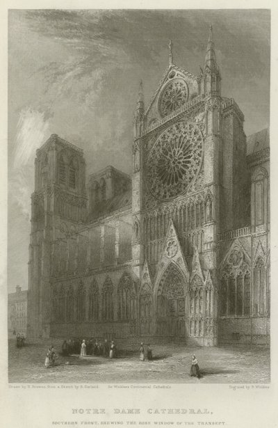 Notre Dame-székesegyház, déli front, a kereszthajó rózsaablakával alkotó: Hablot Knight Browne