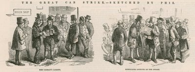 A nagy taxissztrájk – Phiz vázlatai alkotó: Hablot Knight Browne