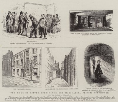Little Dorrit otthona, az Old Marshalsea börtön, Southwark alkotó: Hablot Knight Browne