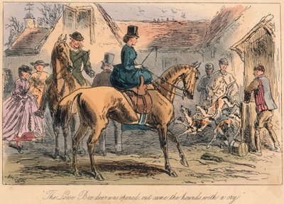 „Kinyitották a Love Box ajtaját, kiáltottak a kopók” 1865 alkotó: Hablot Knight Browne