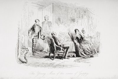 A Guppy nevű fiatalember, Charles Dickens (1812-70) „Bleak House” című művéből készült illusztráció, 1853-ban megjelent alkotó: Hablot Knight Browne