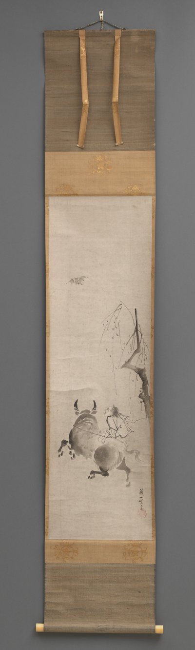 Bull and Rider, 17. század eleje – 19. század vége (Függő tekercs: tinta papíron) alkotó: Hanabusa Itcho