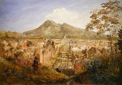 Pompei, a sírok utcái (akvarell ceruzával, papíron) alkotó: Hannah Palmer