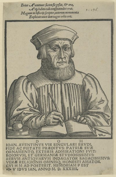 Ioannes Aventinus - dedicatio Annalium Boiorum alkotó: Hanns Lautensack