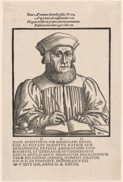 Johann Aventinus (Johann Turmair) alkotó: Hanns Lautensack